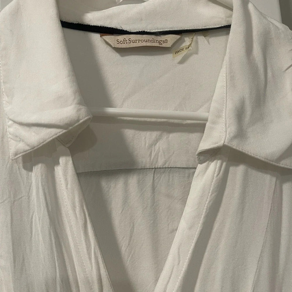 Soft Surroundings | Asymmetrical Knot Buttoned Crossover Blouse - Picture 4 of 7